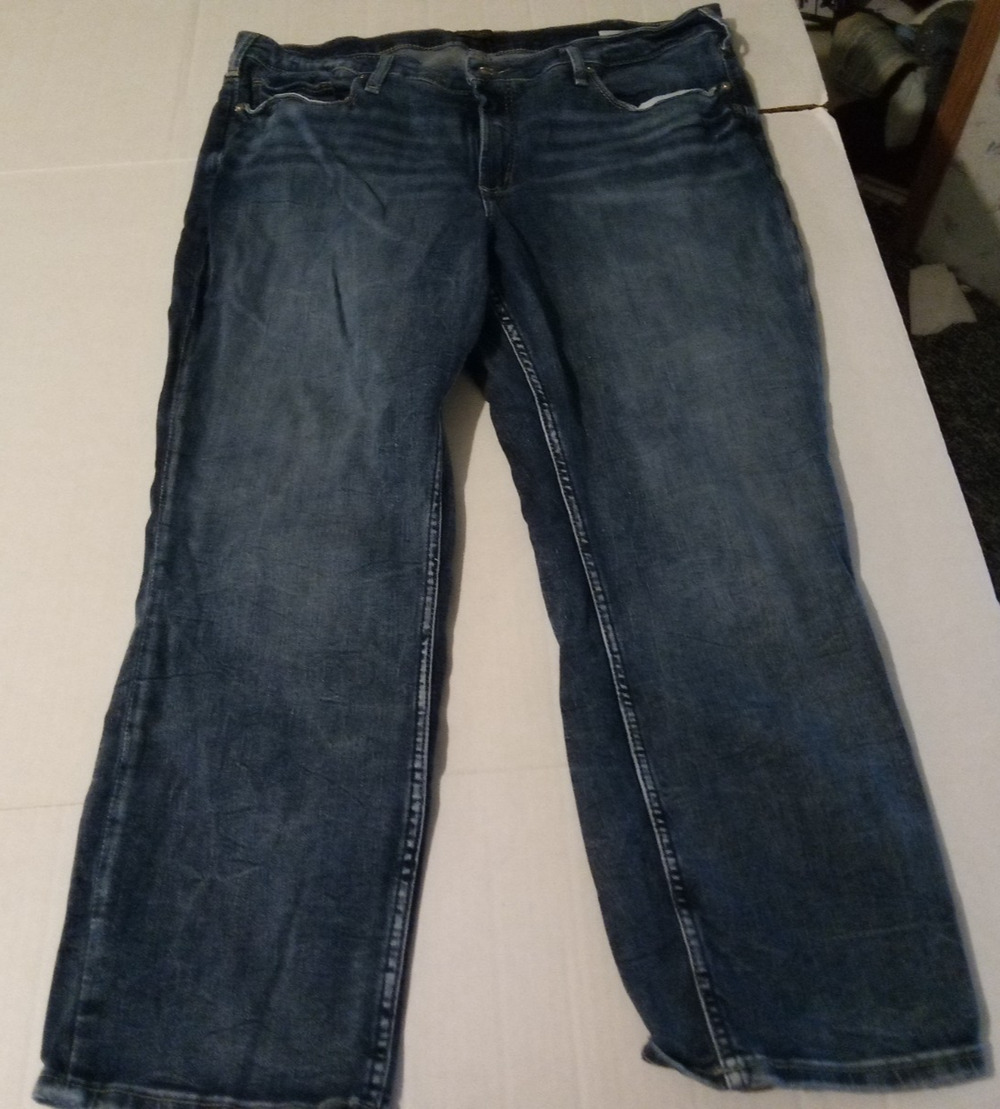 Silver Jeans Womens Suki Size 20x27 Straight Crop Blue Jeans